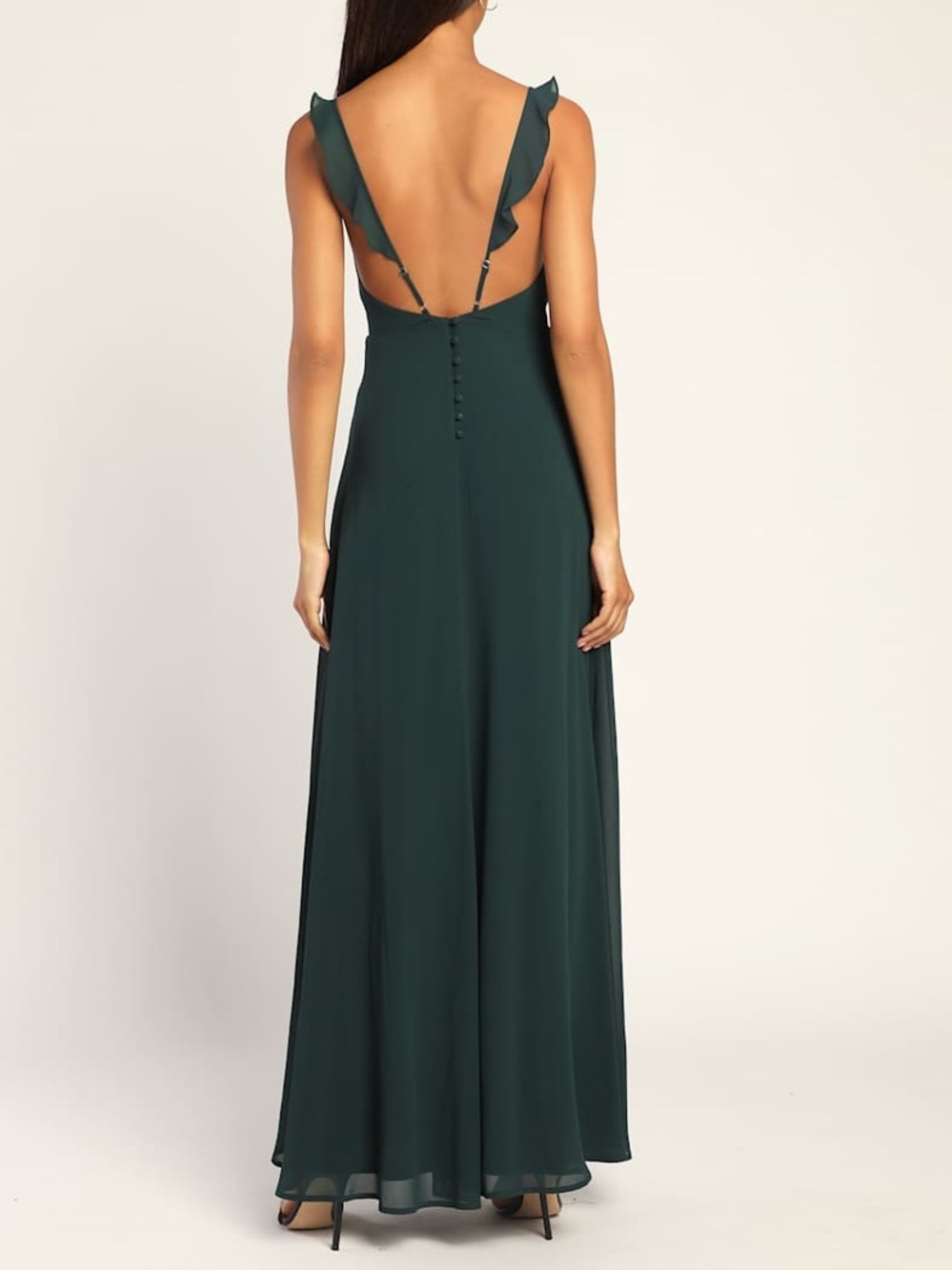 Lulu's Meteoric Rise Emerald Teal Green Maxi Dress Womens Large NWT - Picture 4 of 10